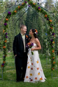 Hillary & Josh's outdoor wedding colorful wedding dresses