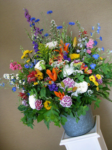 Creative Muse Floral bucket of wildflowers Creative Muse Floral bucket of wildflowers