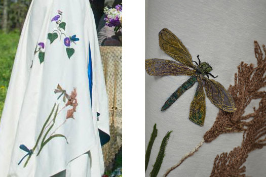 Floral Wedding Dress with hand-embroidery