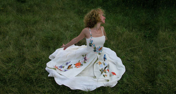 Floral Wedding Dresses with butterflies