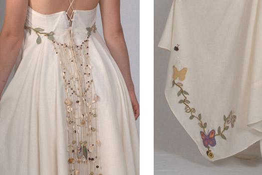 Hippie Wedding Dress with butterflies