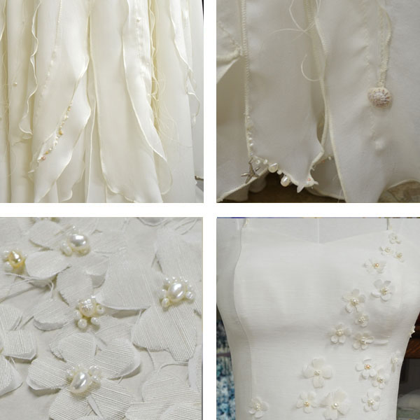 Couture Seashell beaded wedding dress by Tara Lynn