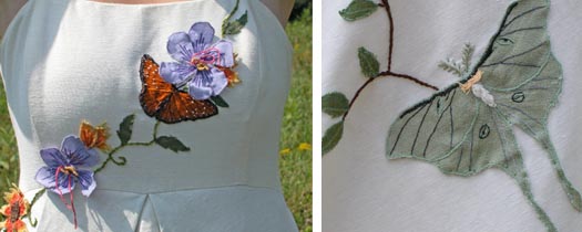 Floral Wedding Dress with butterflies