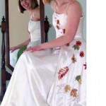 Custom wedding gown made of hemp silk