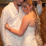 Crystal Bowersox wore an organic, hemp and cotton wedding gown from Vermont designer Tara Lynn