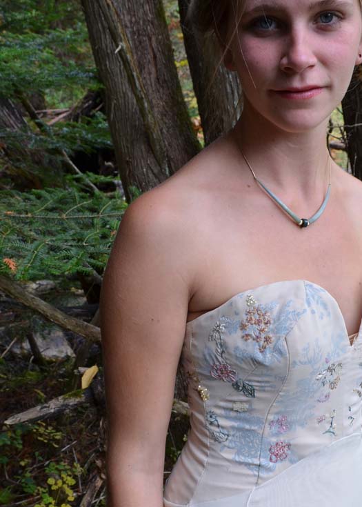 printed woodland wedding dress