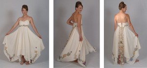 Bohhemian wedding dresses boho wedding dress hemp dress butterflies and lace up wedding dress