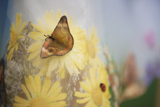 Butterfly printed wedding dress