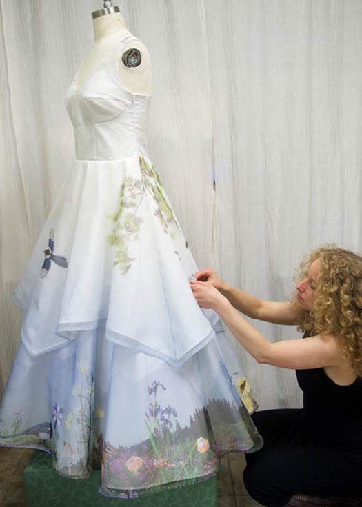 Custom printed wedding dress